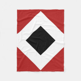 Manta Polar Diamante negro, negrita borde blanco en rojo