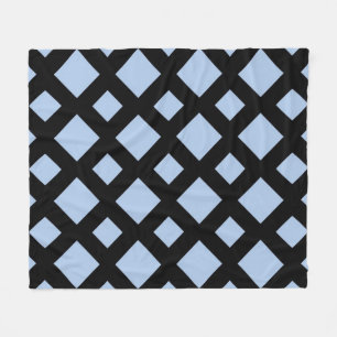 Manta Polar Diamantes azules claros en negro