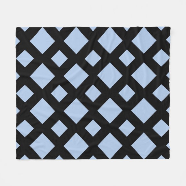 Manta Polar Diamantes azules claros en negro (Frente (Horizontal))