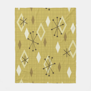 Manta Polar Diamantes modernos de mediados de siglo Amarillo