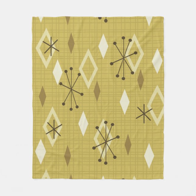 Manta Polar Diamantes modernos de mediados de siglo Amarillo (Anverso)