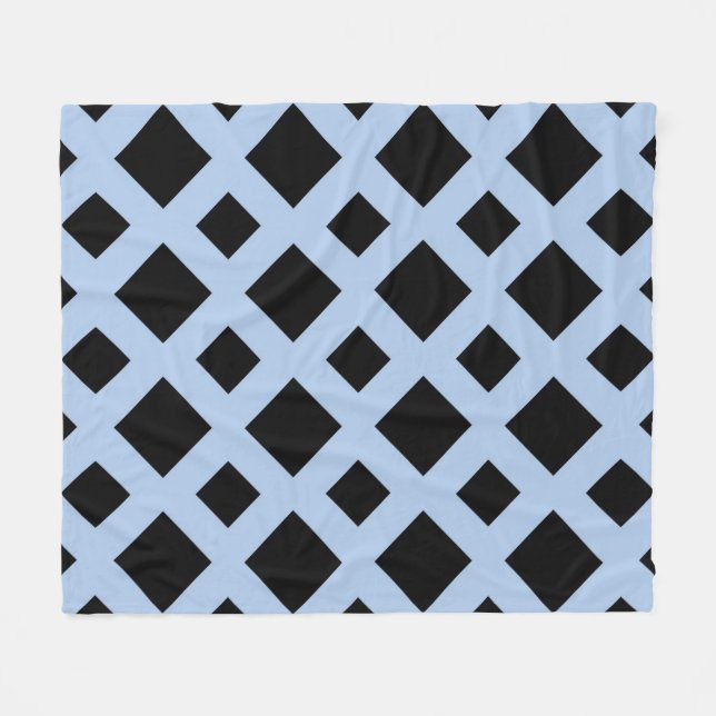 Manta Polar Diamantes negros sobre azul claro (Frente (Horizontal))