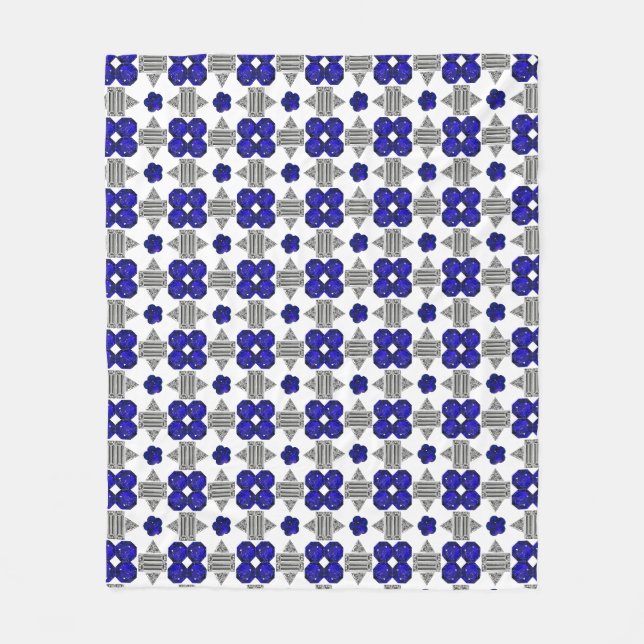 Manta Polar Diamond Sapphire Gemstone Art, Azul (Anverso)