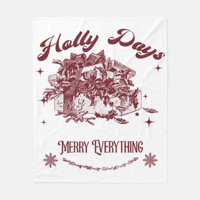 Manta Polar Días de Navidad Vintage (Anverso)
