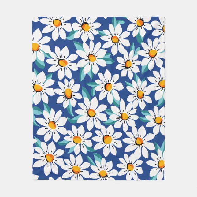 Manta Polar Días de primavera: estampado floral de moda. (Anverso)
