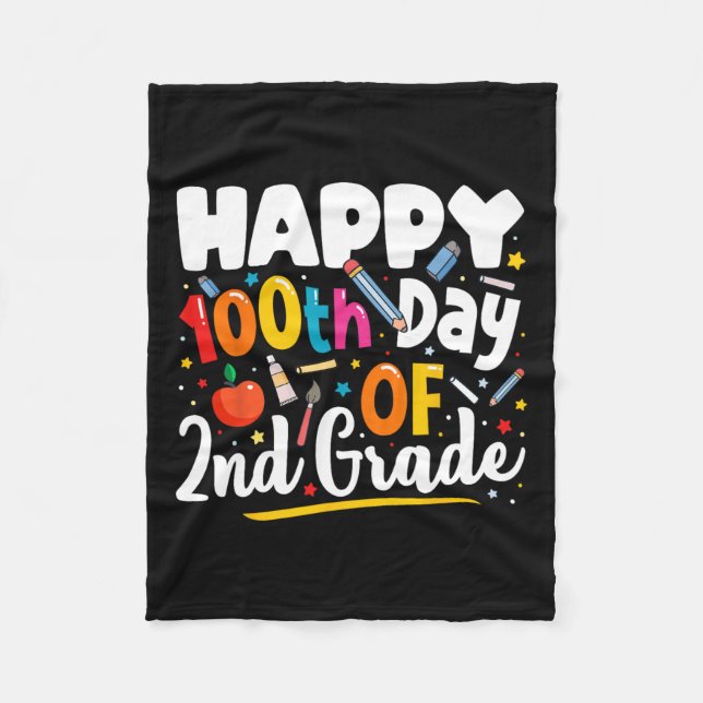 Manta Polar Días De Regalo De Maestros Escolares 100° Día De S (Anverso)