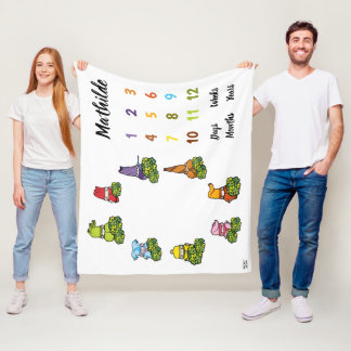 Manta Polar Días personalizados Semanas Meses Edad Milestone B
