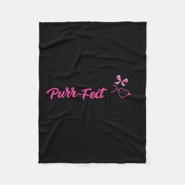 Manta Polar Días puros lindo felino divertido en la escuela de (Anverso)