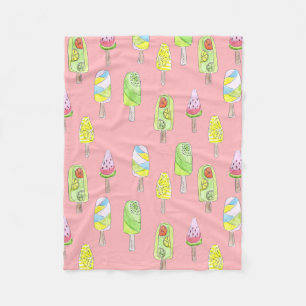 Manta Polar Dibujo acuático delicioso postre helado de carrito