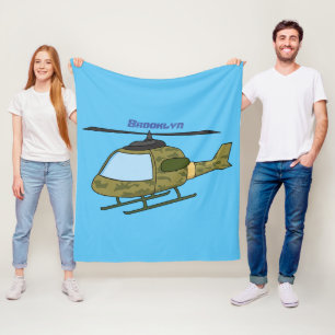 Manta Polar Dibujo animado de helicóptero con camuflaje milita