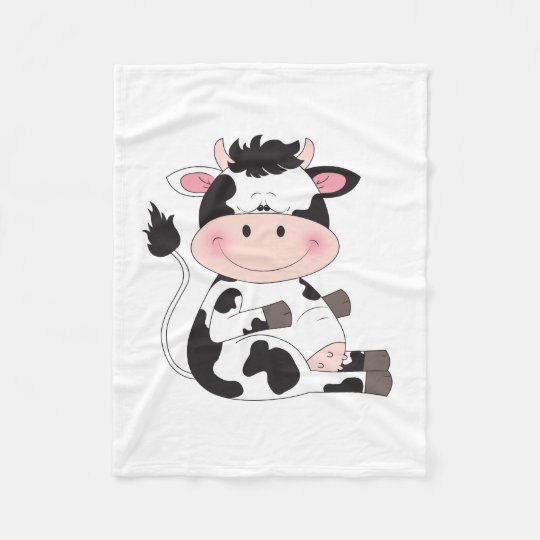 Manta Polar Dibujo Animado Lindo De La Vaca Del Bebe Zazzle Es