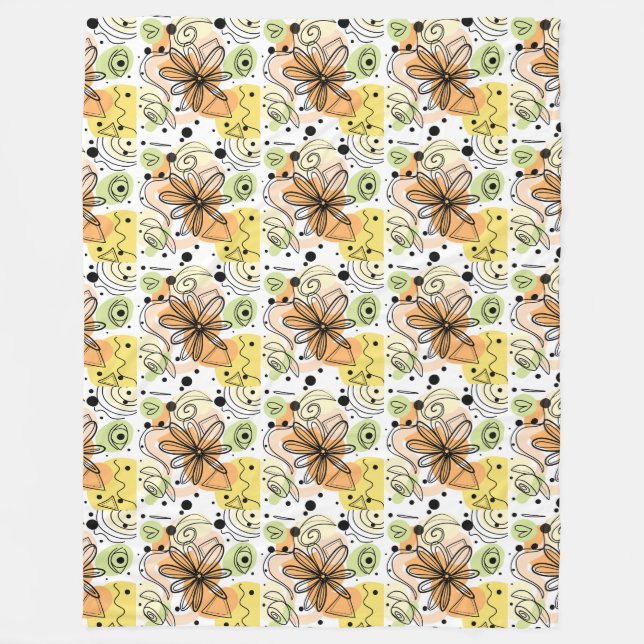 Manta Polar Dibujo de arte abstracto colorido (Anverso)