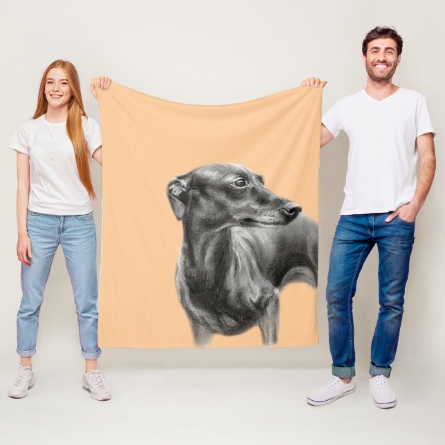 Manta Polar Dibujo de carbón vegetal de Greyhound (In situ)