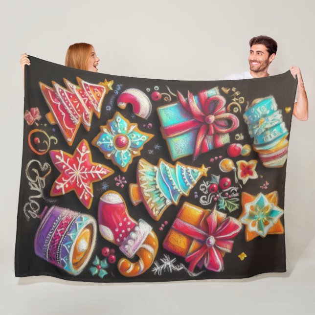 Manta Polar Dibujo de Pastel Duro Motivo de Navidad Galleta de (In situ)