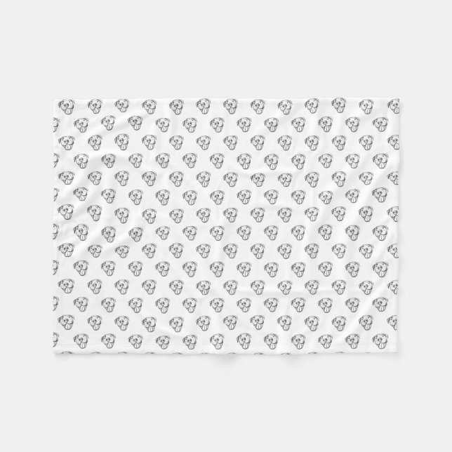 Manta Polar dibujo de pitbull simple amantes de perros blanco  (Frente (Horizontal))