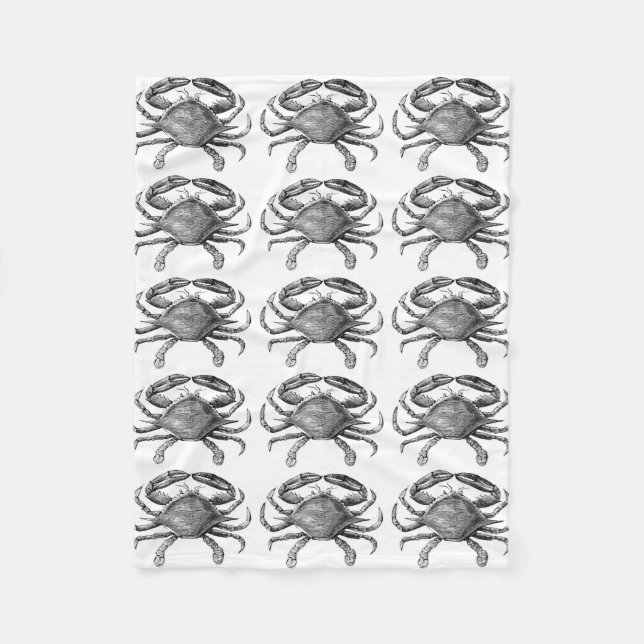 Manta Polar Dibujo del cangrejo del vintage (Anverso)