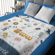 Dibujo del patrón de niño y nombre niño azul