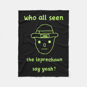 Manta Polar Dibujo divertido de Leprechaun aficionado Meme irl