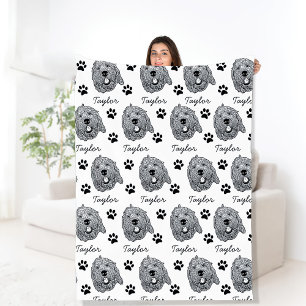 Manta Polar Dibujo personalizado del perro personalizado Golde