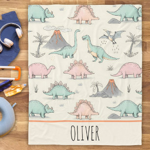 Manta Polar Dibujos adorables de dinosaurios en tierra jurásic