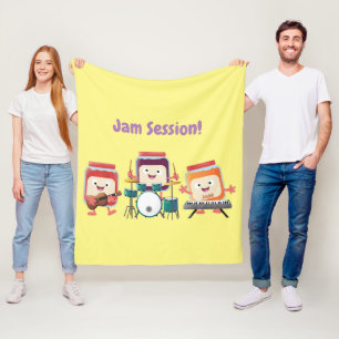Manta Polar Dibujos animados divertidos de músicos en una sesi