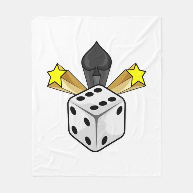 Manta Polar Dice en Poker con Espadas y Estrellas (Anverso)