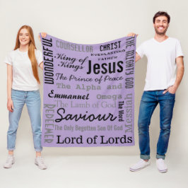 Manta Polar Diecisiete nombres de Jesús morado