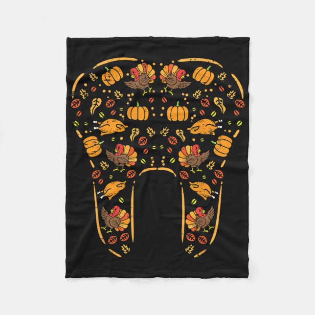 Manta Polar Diente de Acción de Gracias Dientes de Caída Denta (Anverso)