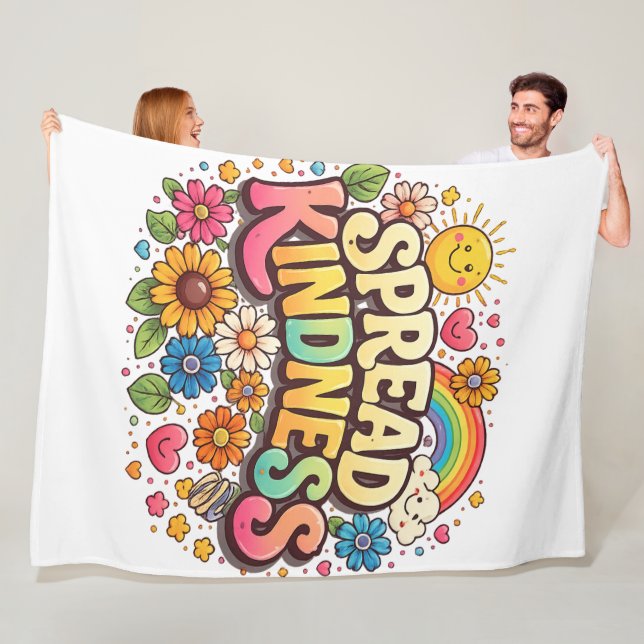 Manta Polar Difunde la Bondad – Lindo Arcoíris Floral (In situ)