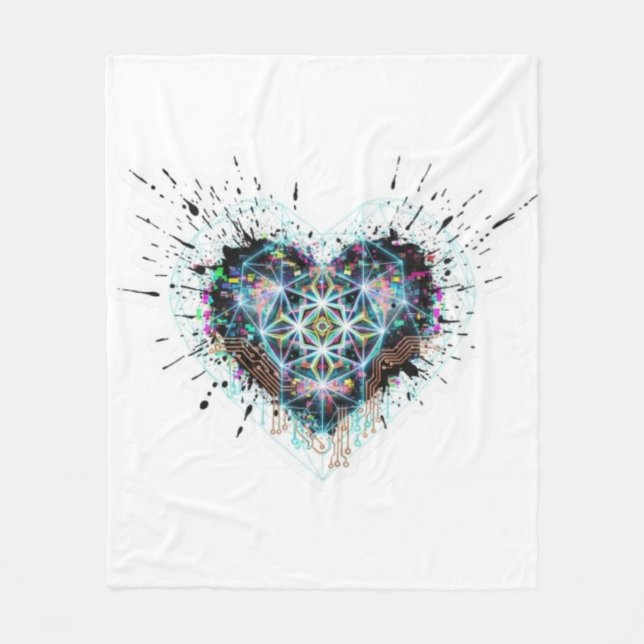 Manta Polar Digital Heart Sacred Geometry Heart Design  (Anverso)