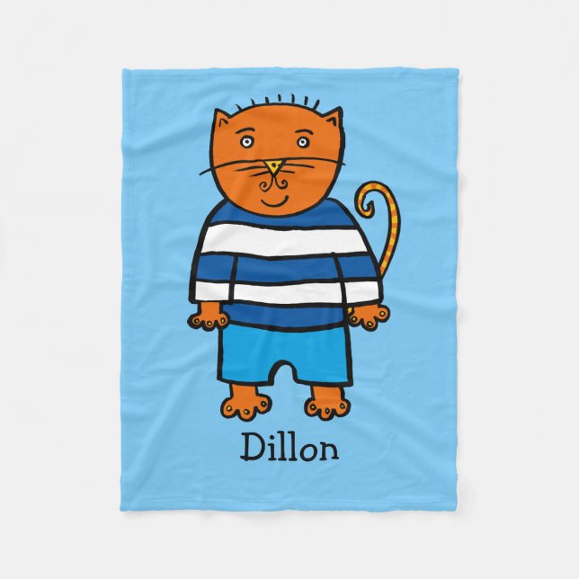 Manta Polar Dillon el gato personalizado (Anverso)