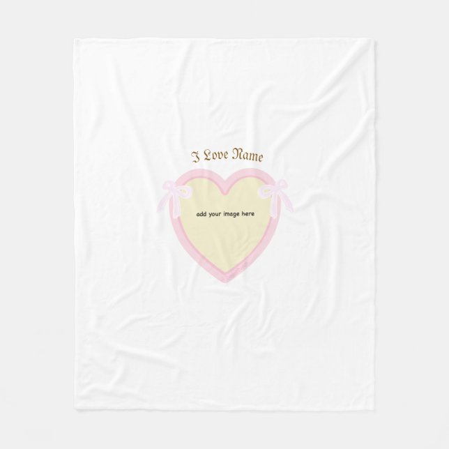 Manta Polar Dingus Bows & Heart Personalizado (Anverso)