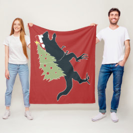 Manta Polar Dino de Navidad Divertido y Festivo