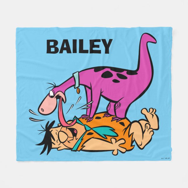 Manta Polar Dino Licking Fred Flintstone (Frente (Horizontal))