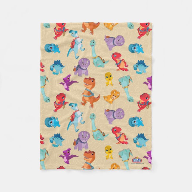 Manta Polar Dino Ranch | Patrón de aventura de dinosaurio (Anverso)