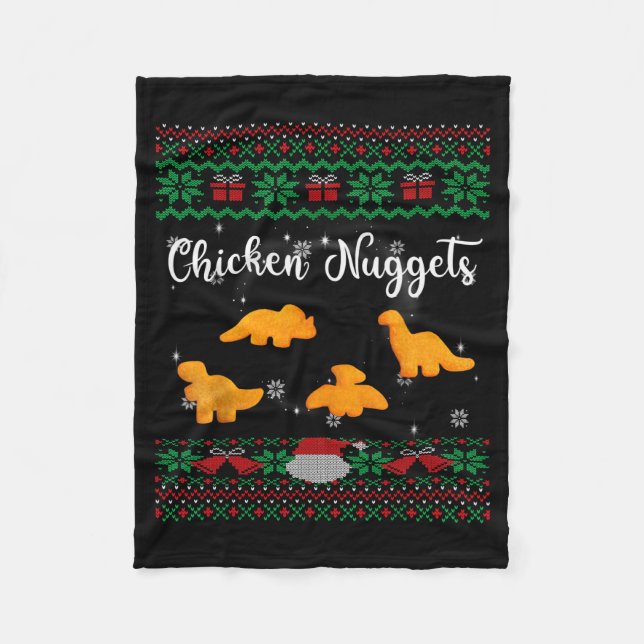 Manta Polar Dinos Chicken Nuggets Ugly Christmas Sweater Funny (Anverso)