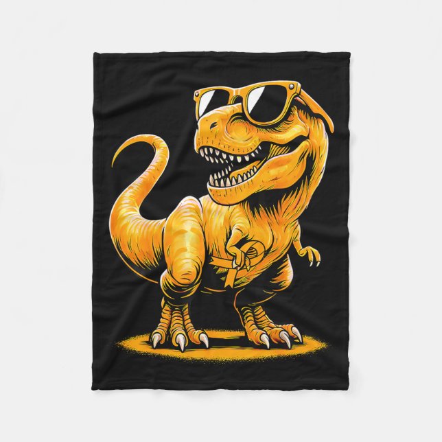 Manta Polar Dinosaur Cinta Naranja Apoya Esclerosis Múltiple  (Anverso)