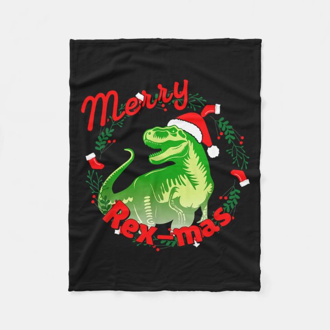 Manta Polar Dinosaur Holiday Merry Christmas Juric Tyrannosaur (Anverso)