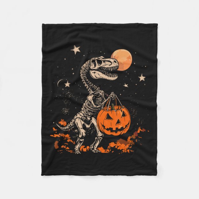 Manta Polar Dinosaur Skeleton Scary Pumpkin Moon Halloween Boy (Anverso)