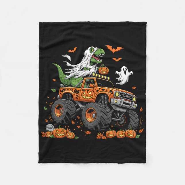 Manta Polar Dinosaur T-rex Riding Monster Truck Halloween Men  (Anverso)