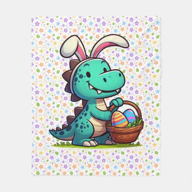 Manta Polar Dinosaurio conejito de Pascua lindo (Anverso)