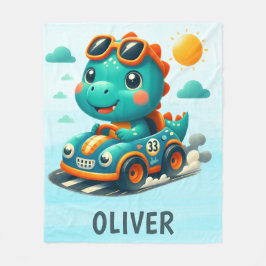 Manta Polar Dinosaurio de carreras lindo en un coche