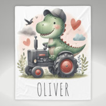 Dinosaurio de Trex Cute que conduce un tractor