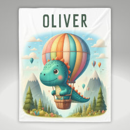 Manta Polar Dinosaurio lindo volando en globo aerostático