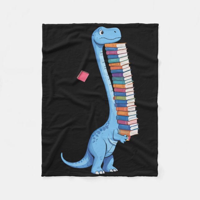 Manta Polar Dinosaurio que lleva un libro leyendo Dino  (Anverso)