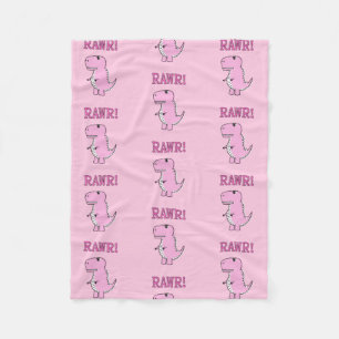 Manta Polar Dinosaurio T-Rex, Personalizado Rosa Cuto Y Enojad