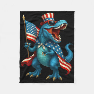 Manta Polar Dinosaurio T Rex Rugiente Bandera Americana 4 De J