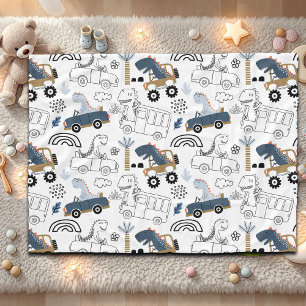 Manta Polar Dinosaurios amistosos en el patrón de los autos