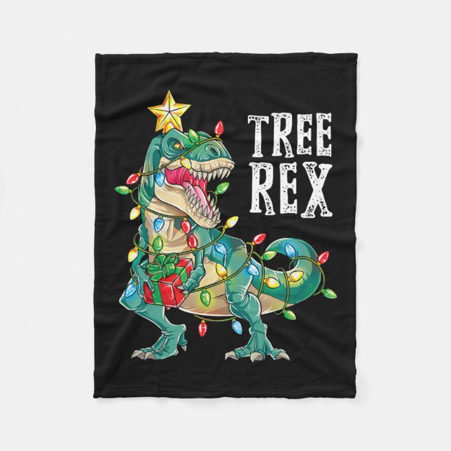 Manta Polar Dinosaurios Árbol de Navidad Rex Pajamas Hombres N (Anverso)