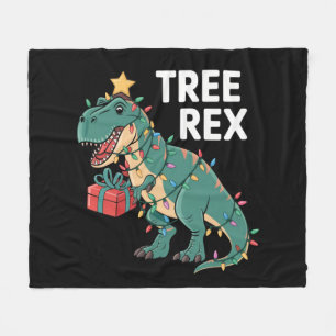 Manta Polar Dinosaurios Árbol de Navidad Rex Pajamas Luces de